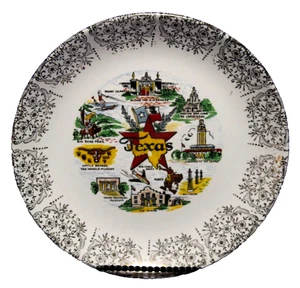 Plato Coleccionista Souvenirs TEXAS Vintage - Garantizado 22K - Hecho en EE. UU. - Imagen 1 de 4