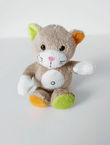 Peluche/Doudou Petit Chat Marron Blanc Pattes Vert Orange Nez Rose 17cm Minifeet - Picture 1 of 6