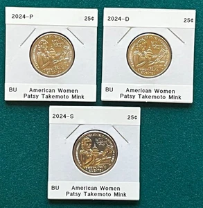 2024 P/D/S - PATSY TAKEMOTO MINK - American Women Quarters Set of three coins - Bild 1 von 3