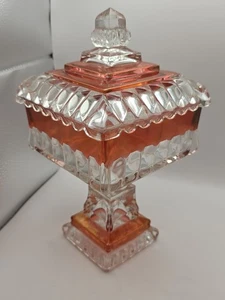 Westmoreland Glass Runy Flashed Wedding Box with Lid VTG, 10" Tall - Picture 1 of 19