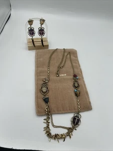 Oscar De La Renta scarab Necklace And Earring Set - Picture 1 of 8