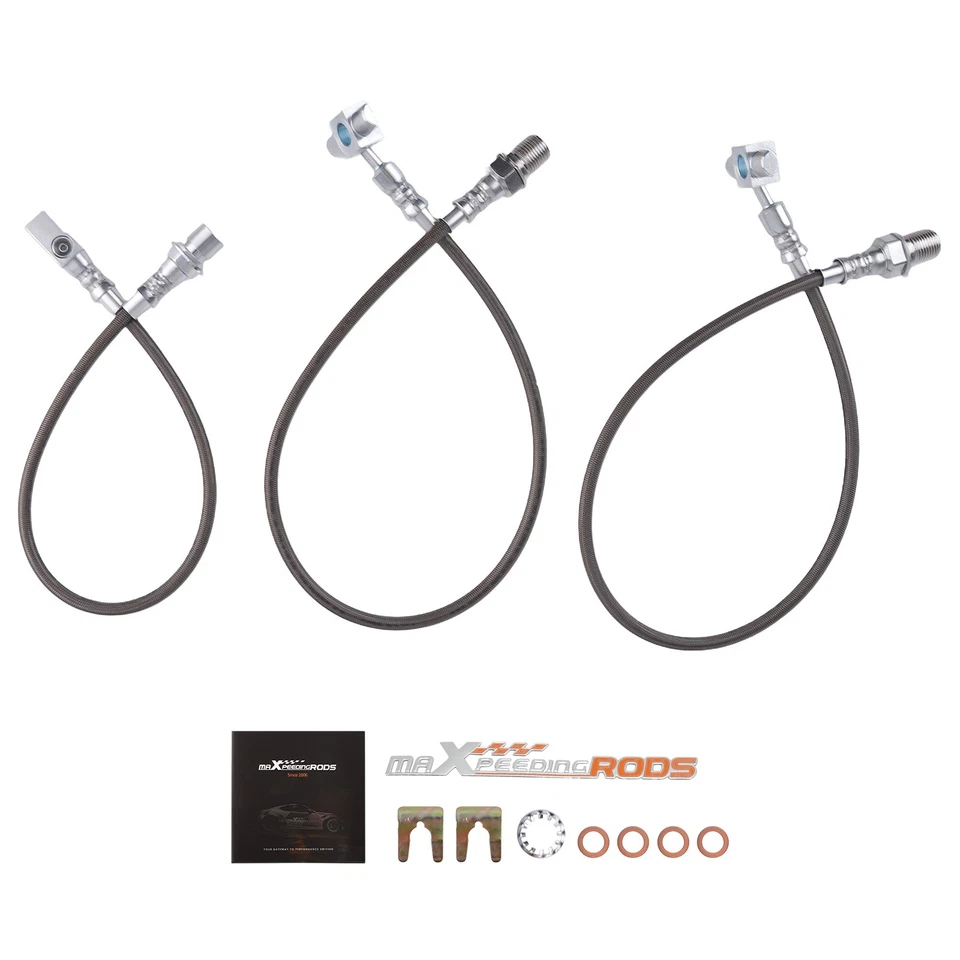 Front Braided Brake Lines For GMC C K 15 25 Jimmy 1971-87 w/ 4-6" Lift Kit - Image 1 of 4