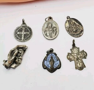 Vintage Estate Find Religious Miraculous Medal Italy Lot Of 6 (65) - Picture 1 of 6
