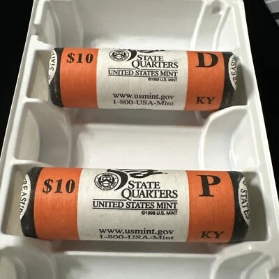 2001-P&D KENTUCKY STATE QUARTERS IN ORIGINAL MINT ROLLS! - Image 1 of 2