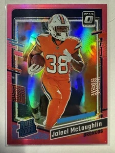 2023 Jaleel McLaughlin Panini Donruss Optic Holo Pink Prizm Rated Rookie #224 - Picture 1 of 2