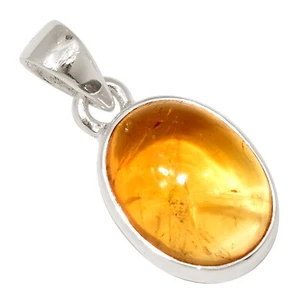 Natural Cabochon Citrine - Brazil 925 Sterling Silver Pendant Jewelry ALLP-29088 - Picture 1 of 1