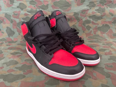 Nike Jordan 1 Retro Bred (2001) 136066-061 MUESTRA Talla 9 Nuevo de Lote Antiguo Sin Caja Muy Raro Foto 1 de 4