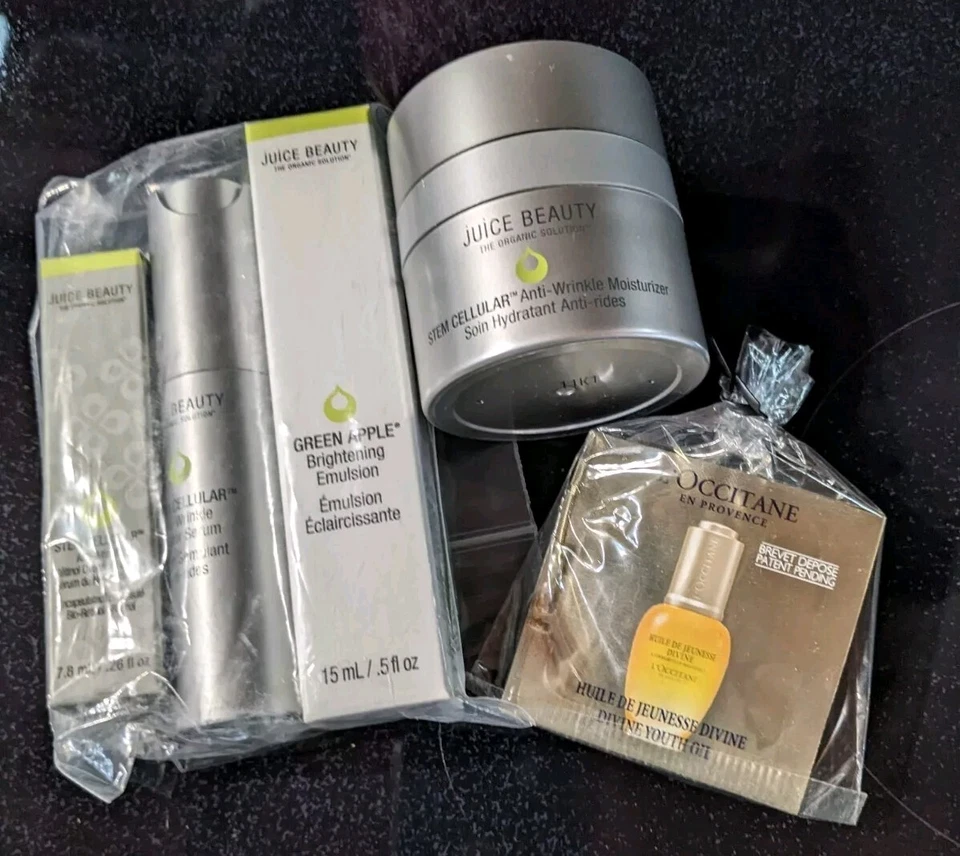 Juice Beauty & L'Occitane Anti- Wrinkle Solutions  Mixed Lot Serum, Oil, Creams - Image 1 of 4