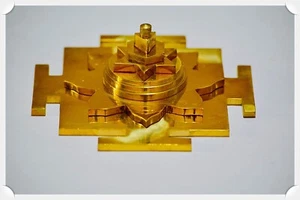 Saraswati Mata Meru Yantra Pyramid In Brass Metal 5 Inch Energized - Picture 1 of 1