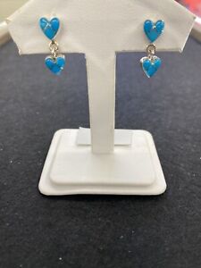turquoise jewelry native american heart earrings