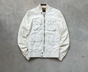 Gucci Leather Single Rider Jacket 3D Pocket Tom Ford Ivory Men's Size S 2504SM - Picture 1 of 10