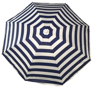 Marquee 1.8m Beach Umbrella Portable Canopy Sun Protection Shade Blue Stripe - Picture 1 of 3