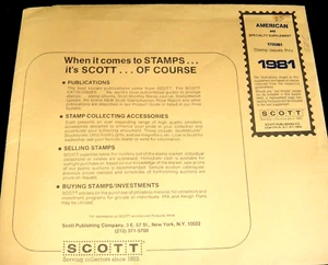 Scott 1981 American Stamp Album Supplement US & UN #41 Item 170S081 - Picture 1 of 2