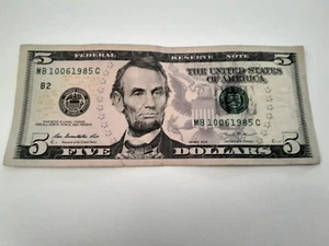 October 6th, 1985 (MB10061985C) 2013 $5 Fancy Serial Number Birthday Note - Picture 1 of 2