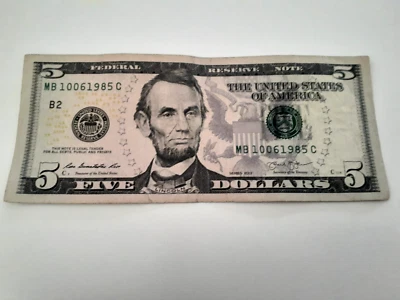 October 6th, 1985 (MB10061985C) 2013 $5 Fancy Serial Number Birthday Note - Image 1 of 2