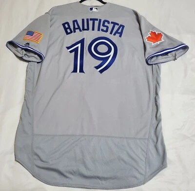 Majestic AUTHENTIC 52 2XL TORONTO BLUE JAYS JOSE BAUTISTA FLEX ON FIELD JERSEY - Image 1 of 4
