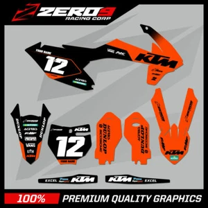 CUSTOM MX GRAPHICS KIT : KTM MOTOCROSS GRAPHICS SX 85 2006 - 2022 FLEX ORG/BLK - Picture 1 of 6
