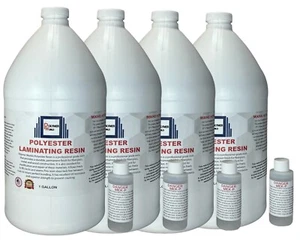 Polyester Resin 4 Gallons For Boats RV's Canoes Fiberglass Autos Pools Tubs - Picture 1 of 10