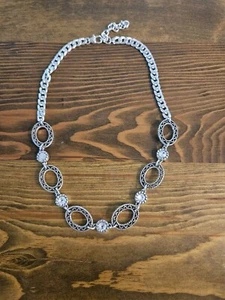 Brighton Reversible Rhinestone Townsend Circle Chain Necklace - Picture 1 of 7