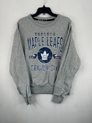 Adidas Toronto Maple Leafs NHL Original Six Crewneck Sweatshirt - Medium - Gray Cover