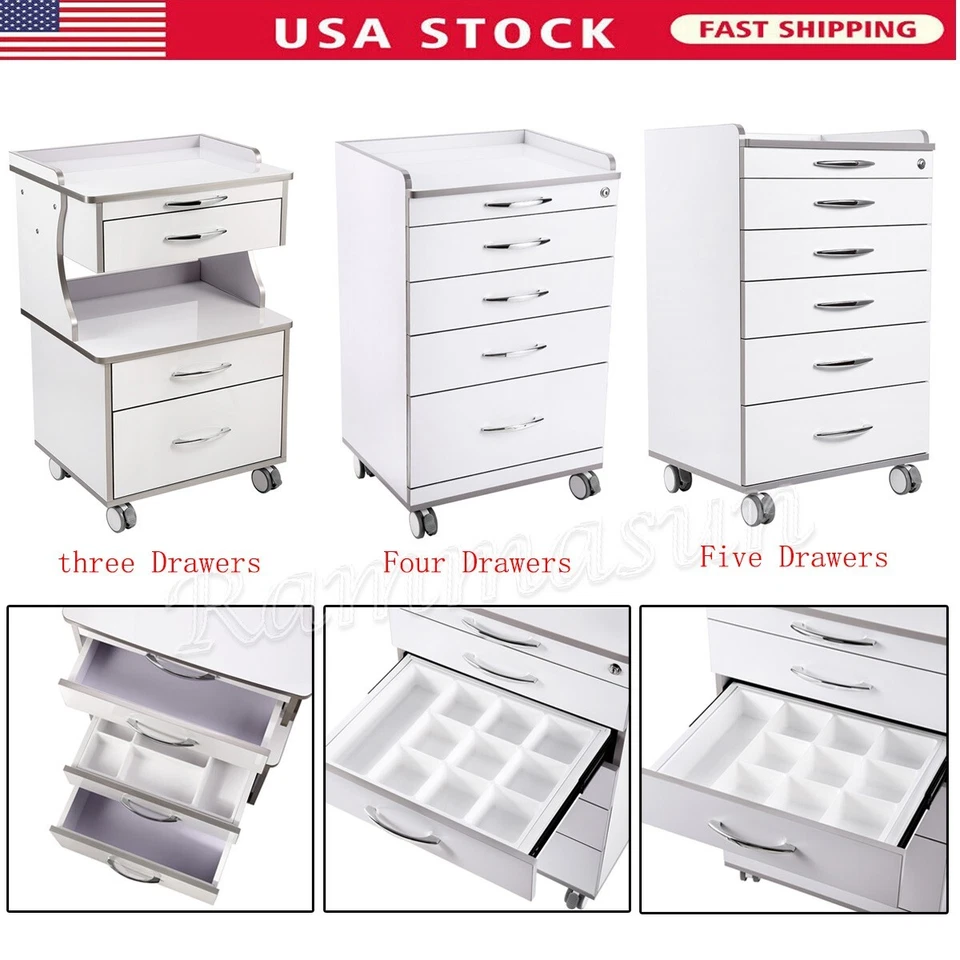 Carro móvil de laboratorio dental de 3/4/5 capas gabinete carro médico con ruedas clínica Foto 1 de 1