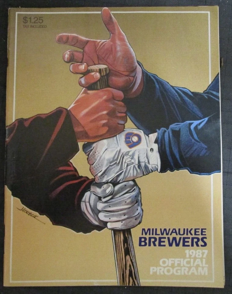 1987 Milwaukee Brewers Official Program Magazine - Image 1 of 1