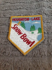 Original  Houghton Lake MICHIGAN SNOW BOWL sew on patch 1970's-80's era - Picture 1 of 3