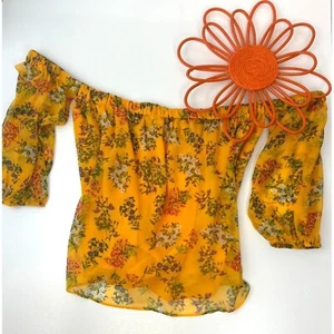 Ella Moss neu Poetic Garden schulterfreie geblümte Bluse Damen SMALL - Bild 1 von 5