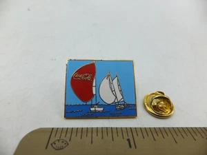 Vintage Coca-Cola Coke Sail Boats Sailing Hat Lapel Pin - Picture 1 of 4
