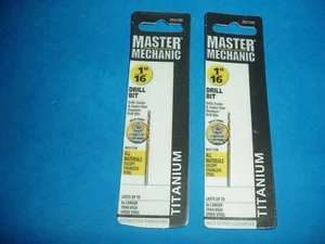 LOT OF TWO MASTER MECHANIC 1/16"  TITANIUM HIGH SPEED STEEL DRILL BITS   - Picture 1 of 1
