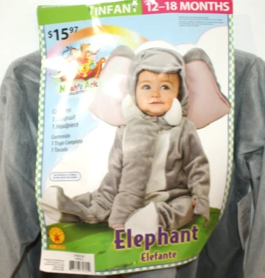 NOAH'S ARK COLLECTION ELEPHANT HALLOWEEN COSTUME BOYS GIRLS INFANTS 12-18 MONTHS - Image 1 of 3