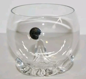 Designer Wine Glass Alessi Bettina Italy Crystalline Stemless w/ Acrylic Stand - Picture 1 of 10