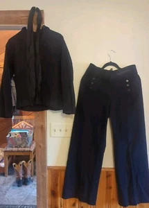 World War II Navy Issue Pants Shirt And Tie Cracker Jack Button Front - Picture 1 of 9