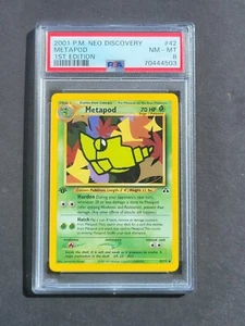 Pokemon PSA 8 1° EDIZIONE METAPOD 42/75 NEO DISCOVERY SET NON HOLO - NM/MINT - Foto 1 di 2