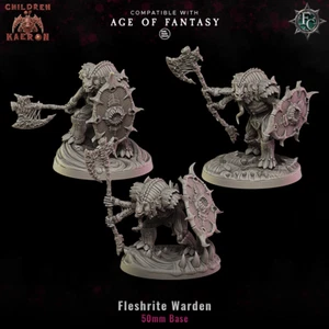 Fleshrite Wardens (3) | Fleshcraft Studios | 28mm RPG D&D 3D Printed Miniature - Picture 1 of 2