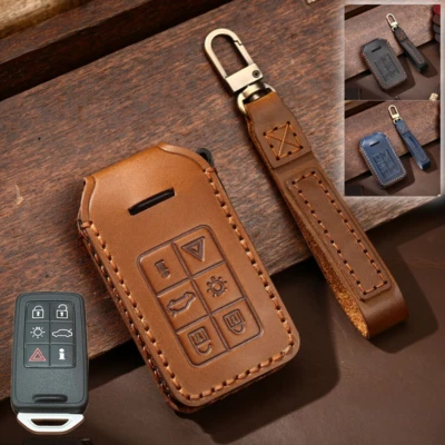 Funda de cuero real para llave de coche para Volvo S80L XC60 S60 V60 V40 Cross Country Foto 1 de 4