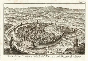 Original antique print The city of Novara in the Duchy of Milan Piedmont Italy - Picture 1 of 1