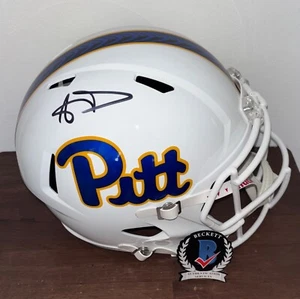 Casco Beckett Wit firmado por Aaron Donald Pitt Pitt Pittsburgh Panthers Rep - Imagen 1 de 2