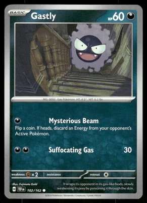Gastly - 102/162 Common Normal NM Pokemon SV05: Temporal Forces - Image 1 of 2