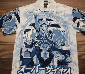 Dragon Ball Z Short Sleeve Hawaiian Style Saiyans Button Up Shirt XL VTG 2001 - Picture 1 of 7