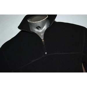 26207 Eddie Bauer Pullover Shirt Zip Fleece Black Polyester Size Small Mens - Picture 1 of 8