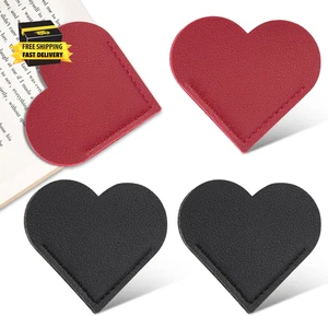 Leather Heart Bookmarks, 4PCS Cute Corner Page Bookmarks, Handmade Heart-Shaped - Picture 1 of 8