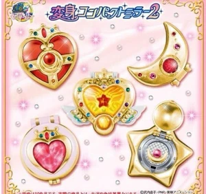 Sailor Moon Transformation Specchio Compatto 2 Set Completo 5 Pezzi Gashapon - Foto 1 di 2