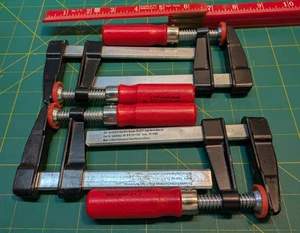 BESSEY Morsetti per Legno a Barra 2" x 4" Manico Rosso Modello LM2.004 Set di 4 - Foto 1 di 4
