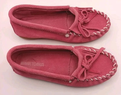 Mocasines sin cordones de gamuza rosa Minnetonka para mujer talla 4 Foto 1 de 4