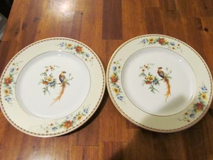2 HEINRICH & CO. H&C PATRICIA  9 7/8" DINNER PLATES BIRDS FLOWERS BAVARIA - Picture 1 of 5
