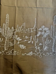 VTG Southwestern Cactus Desert Border Print Ombre Hard to Find Print 44"x22" - Picture 1 of 6