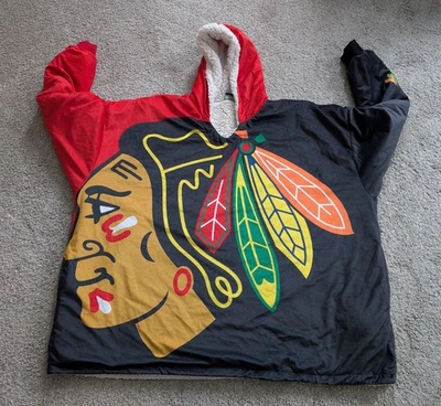 Chicago Blackhawks Reversible Usable Manta Hoodeez FOCO Gran Tamaño NHL Foto 1 de 4