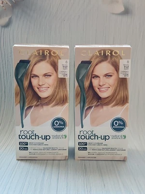 2x Tinte permanente para el cabello Clairol Root Touch-Up Natural Instincts, 8 rubio medio  Foto 1 de 3