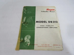 Bogen DB212 Stereo Röhrenverstärker Bedienungsanleitung mit Schaltplan --- Cool! - Bild 1 von 2